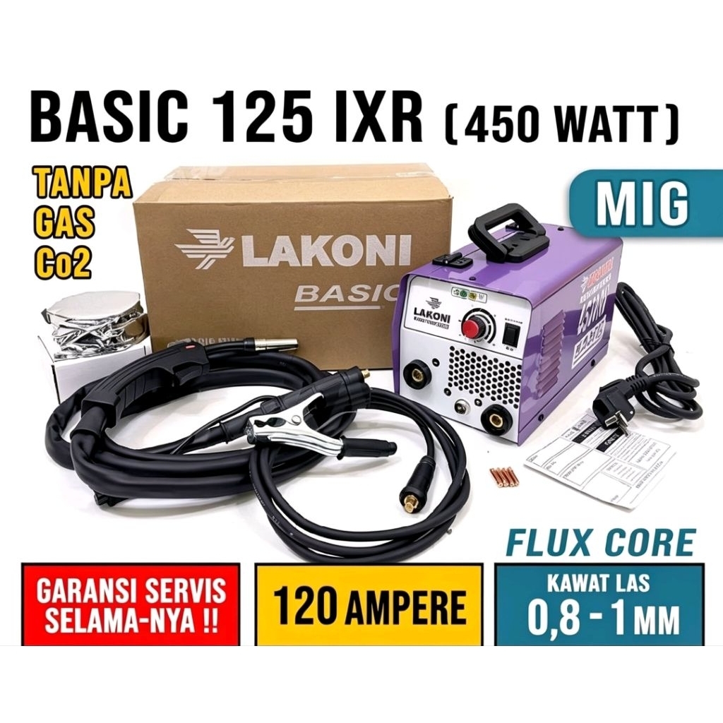 TRAFO LAS MESIN LAS MIG LAKONI 450WAT / MESIN LAS MIG LAKONI BASIC 125IXR