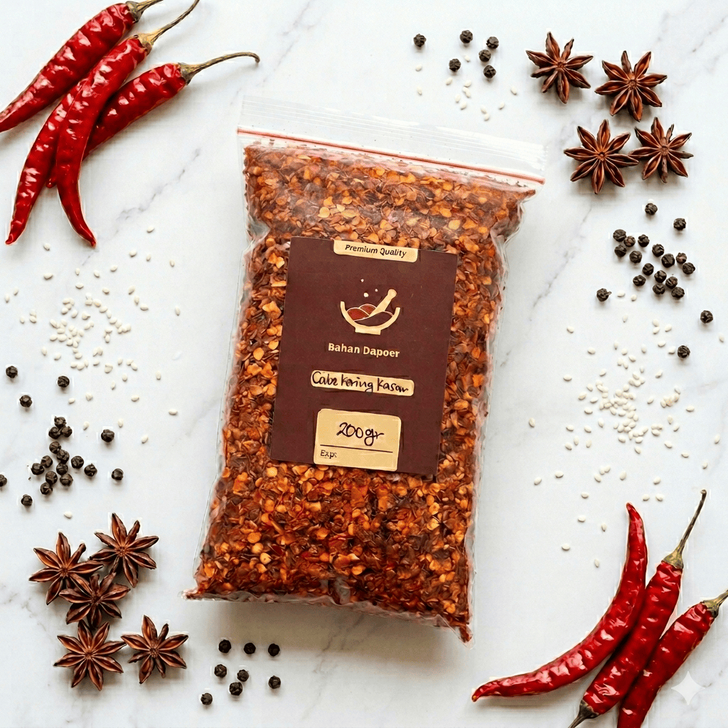 Cabe Kering Kasar, Chili Flakes, Cabai Giling Kasar untuk Chili Oil Dimsum Topping Mie Ayam Seblak 1