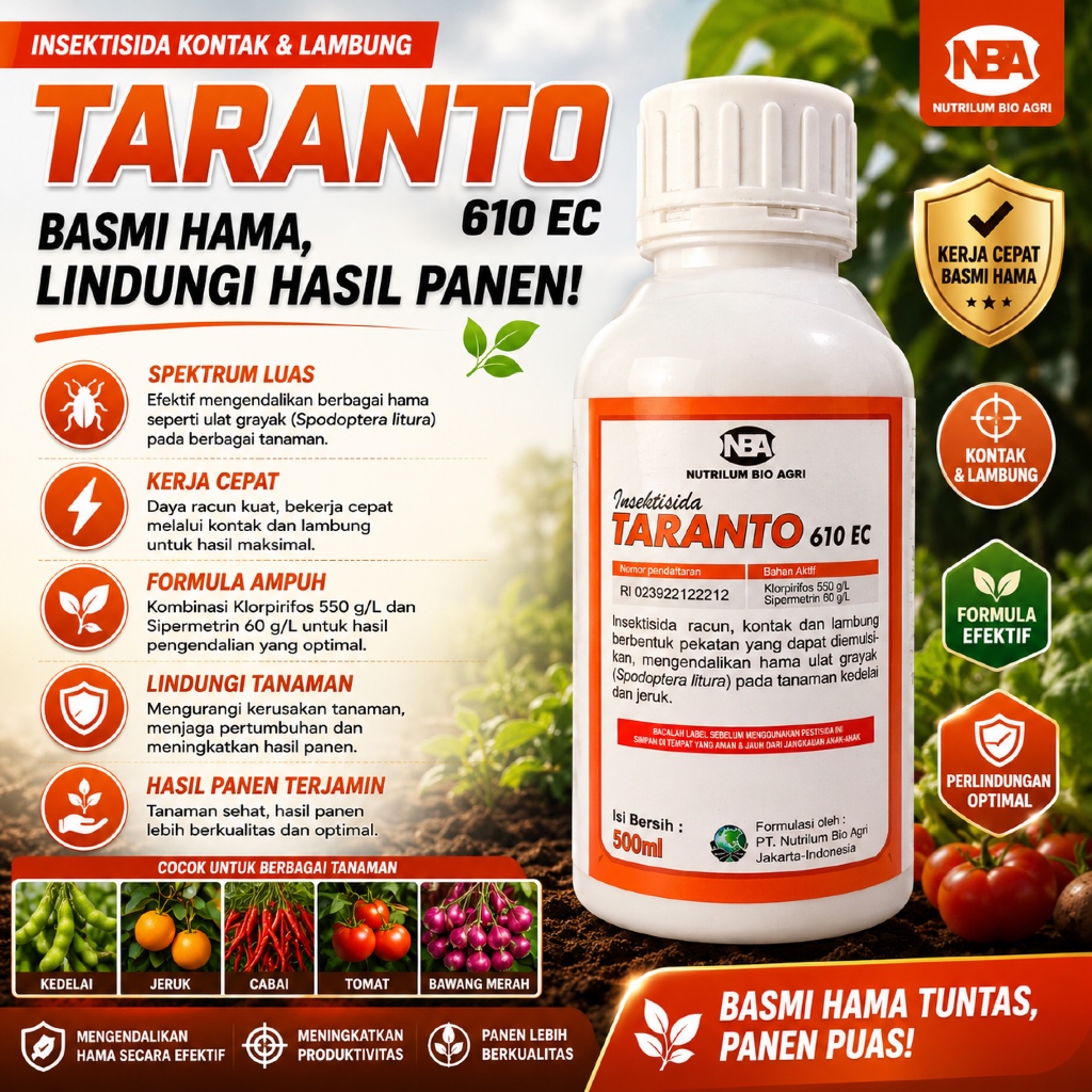 Insektisida Taranto 610EC 500ml | Insektisida sejenis Starban, starelle, fostin dll