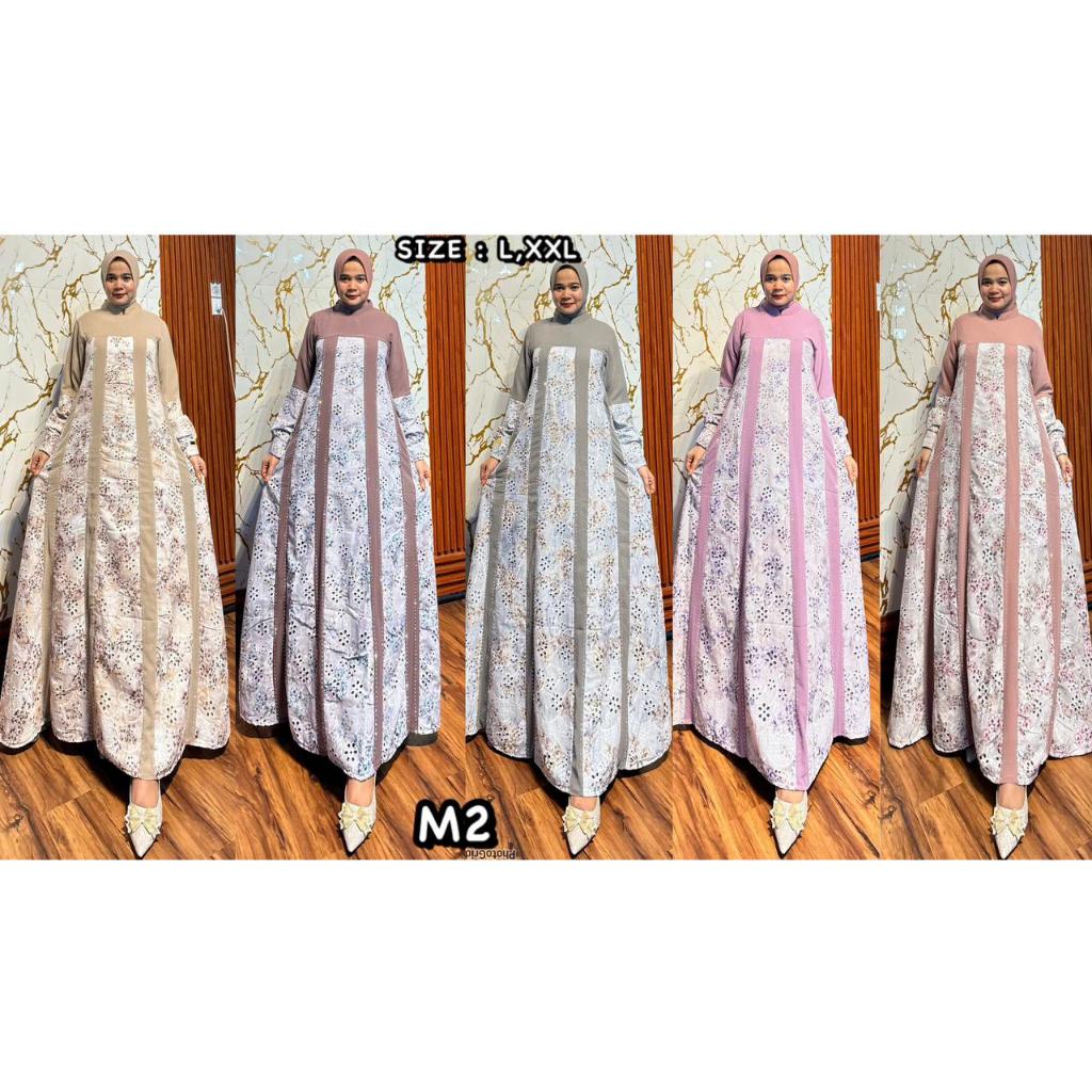 GAMIS WANITA TERBARU MODEL PECAH 8 DRESS PESTA MEWAH ELEGAN BAHAN CERUTY PAYET MIX BROKAT IMPOR PREM