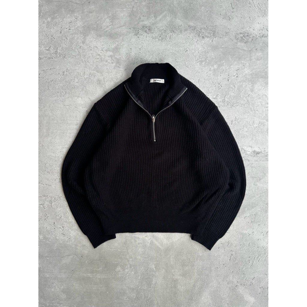 Jackpot knitwear basic textured half zipper sweater