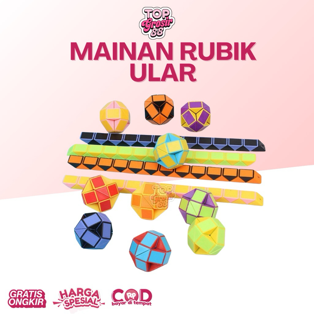 Mainan Puzzle Edukasi Kreatif Rubik Ular Mini / Rubik Snake Puzzle