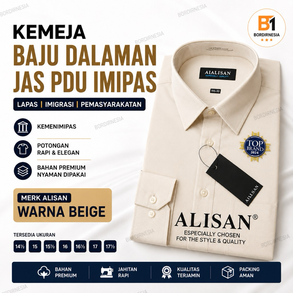 KEMEJA BAJU DALAMAN JAS PDU IMIPAS | LAPAS IMIGRASI PEMASYARAKATAN | KEMENIMIPAS | MERK ALISAN WARNA