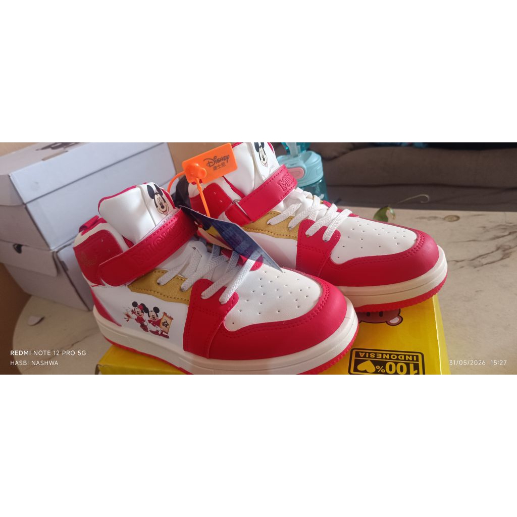 Sepatu anak Jordan Merah ORI disney,, Baru