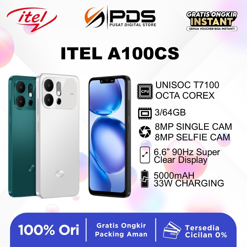 ITEL A100CS RAM 3/64GB HP Android Murah Baterai Besar 5000mAH