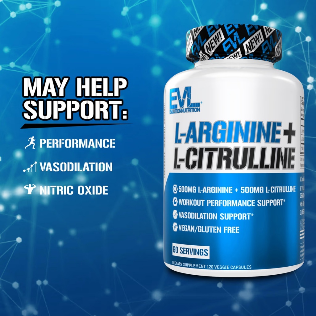 EVLution Nutrition, L-Arginine + L-Citrulline, 120 Vegecap