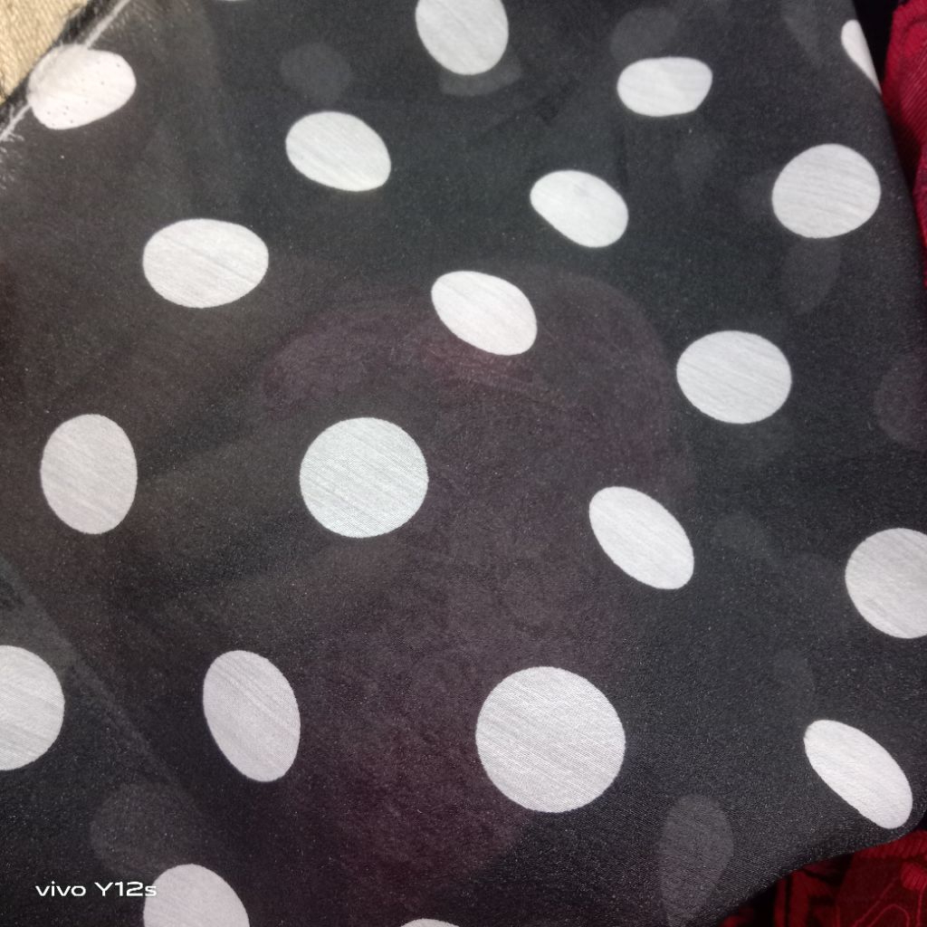 kain Organza Polkadot / Harga / 0.5m / Kain Organza Polkadot Meteran / Bahan Organza Polkadot / Baha