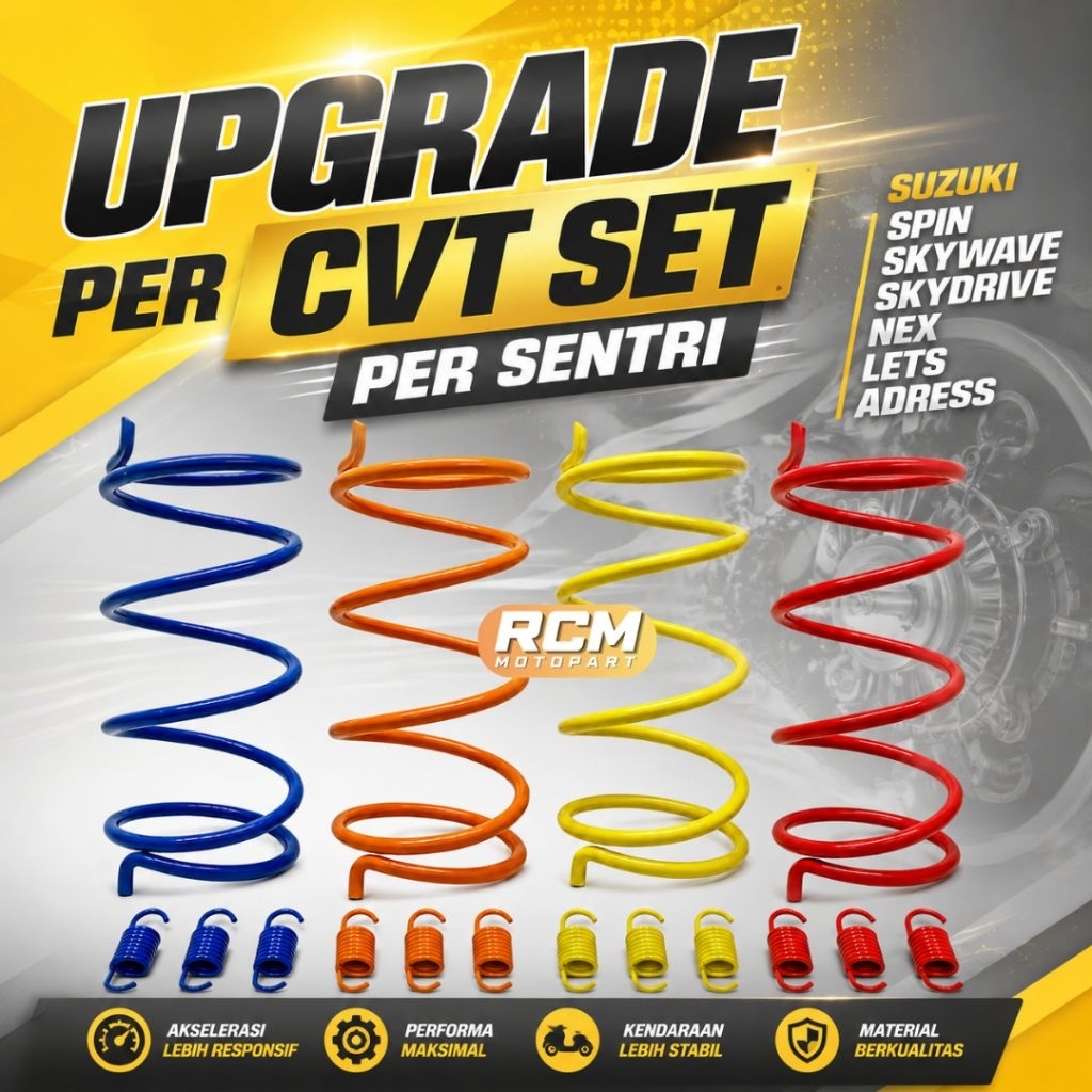 UPGRADE CVT SET PER SENTRI 1000 1200 1500 2000 RPM SUZUKI SPIN SKYWAVE SKYDRIVE NEXT LETZ ADRESS