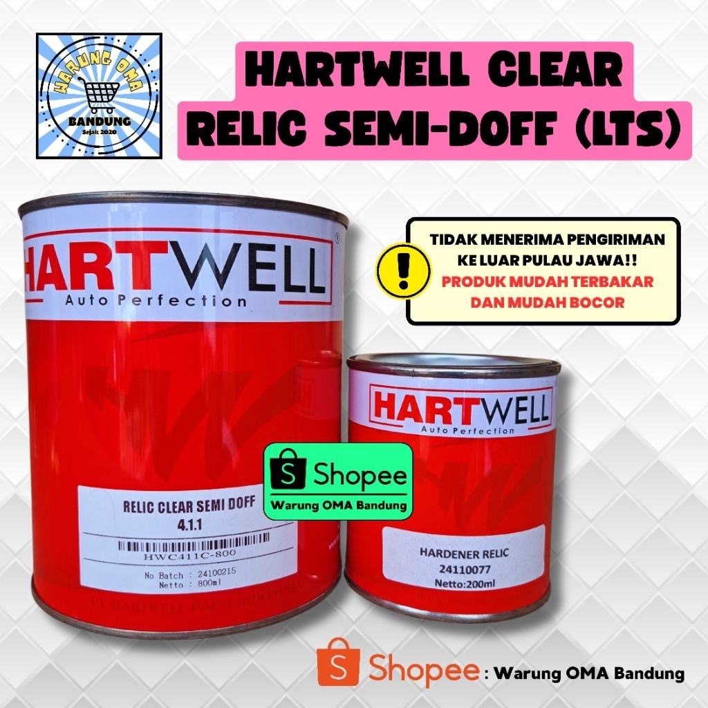 Hartwell Clear Coating Relic Semi-Doff Lts - Perawatan coating cat Mobil Motor