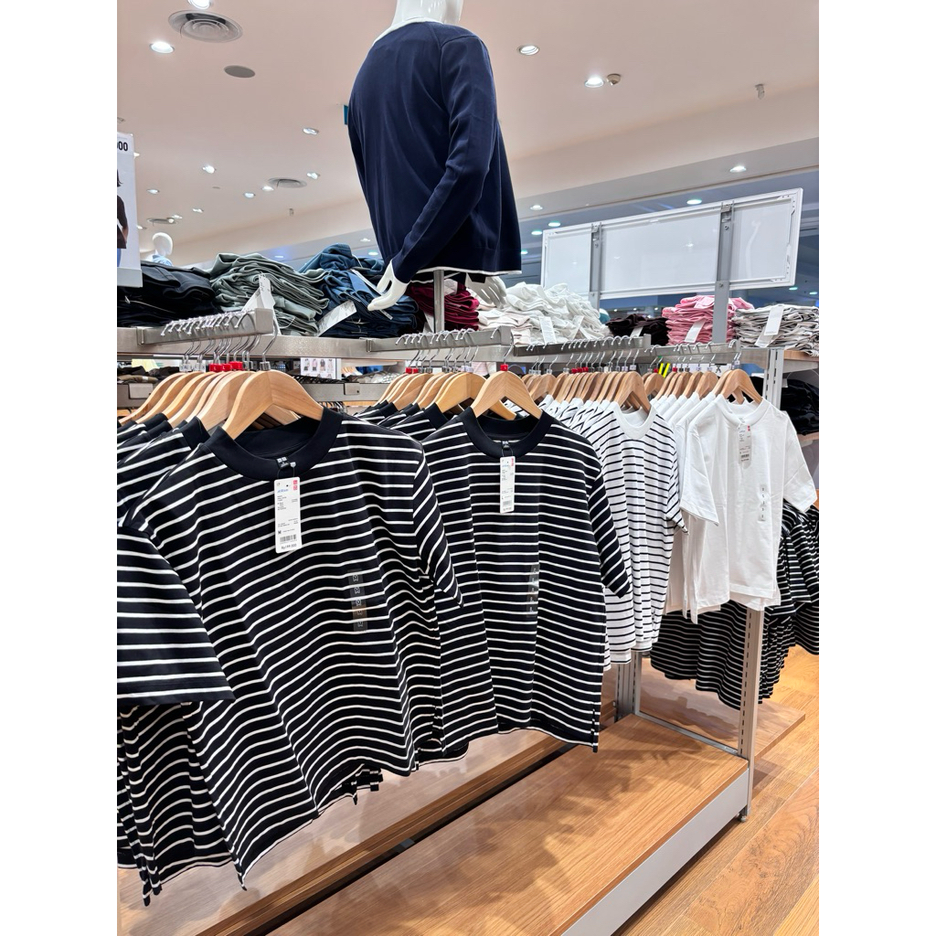 UNIQLO AIRism Katun T-Shirt | KAOS STRIPE
