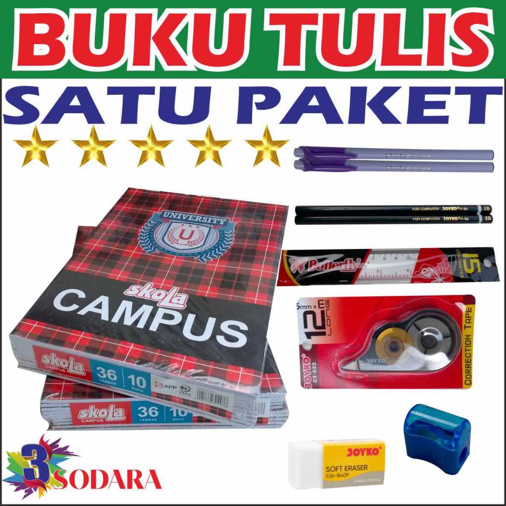 BUKU TULIS CAMPUS SATU PAKET  / BUKU TULIS CAMPUS