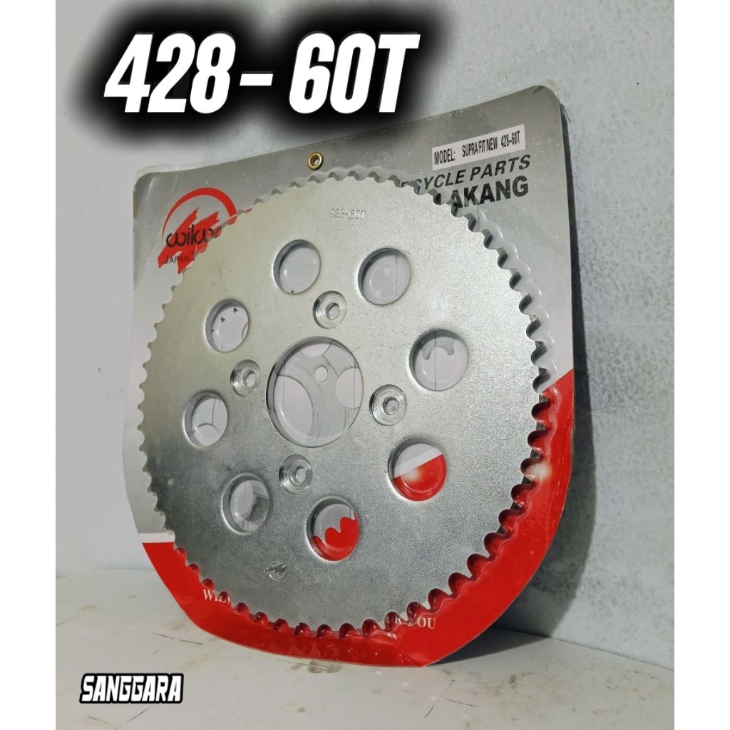 Gir Gear Belakang Honda Supra Fit New 428-60T Wilwood Kharisma GL Megapro