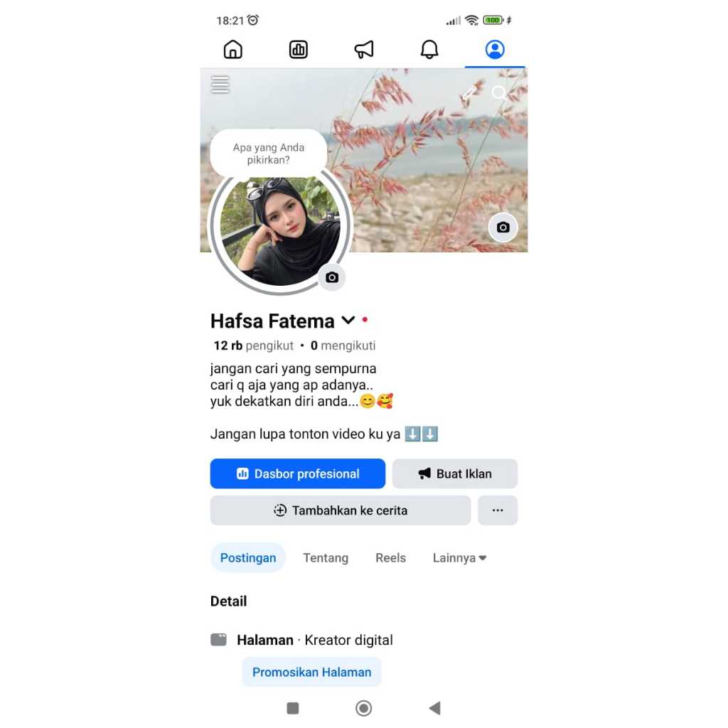 FANSPAGE / HALAMAN FACEBOOK  => HASIL BUILD AKUN SENDIRI Terjamin Halaman Facebook bisa untuk affili