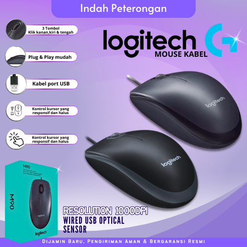 Mouse Logitech Kabel Untuk Komputer/Laptop