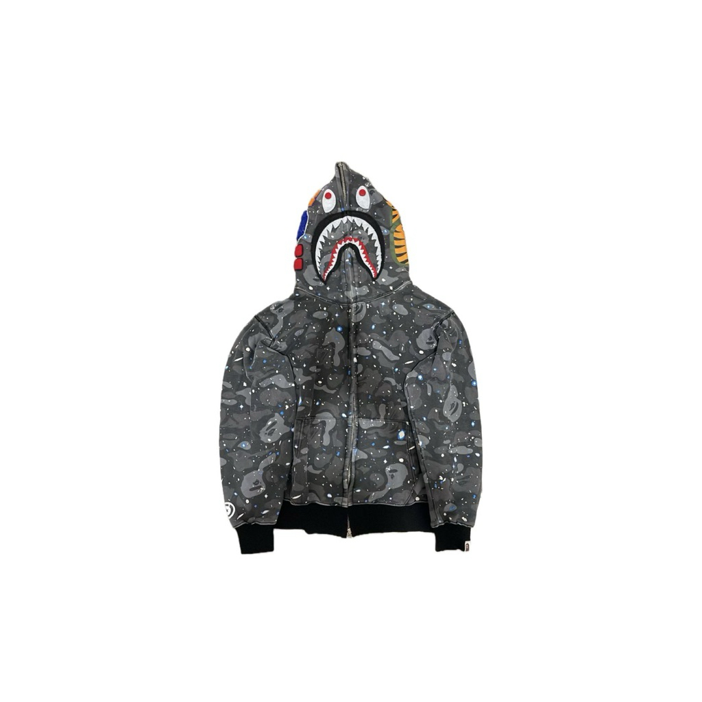 Jaket Hoodie BAPE SPACE CAMO SHARK ZIPPER