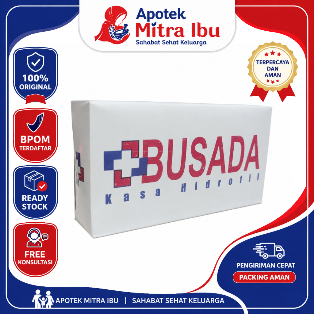 Busada Kasa Hidrofil Steril Box Isi 16 Kasa Perawatan Luka Kasa Medis Kasa Pembalut Luka Kasa