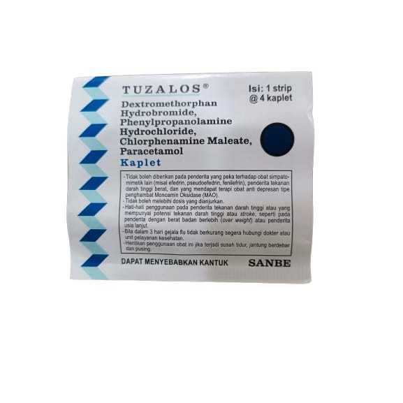 Tuzalos Strip 4 Tablet - Obat Flu dan Batuk Tanpa Efek Kantuk