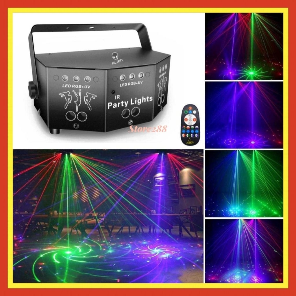 Lampu Tembak Panggung Pesta Laser Disco Bar Stage Ktv Lampu Sorot Tembak Proyektor Party Light Senso