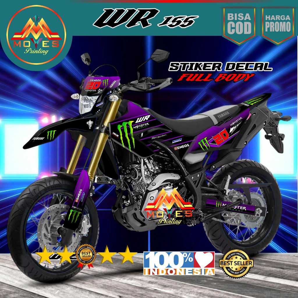TERBARU ( COD ) DECAL WR 155 STIKER MOTOR WR 155 FULL BODY MONSTER KREEN