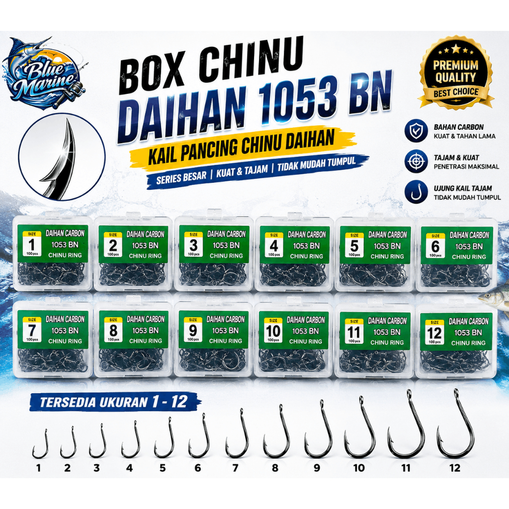 Kail Pancing CHINU DAIHAN / SU-DUN Baja Carbon Isi 100 – Kode 1053 Besar