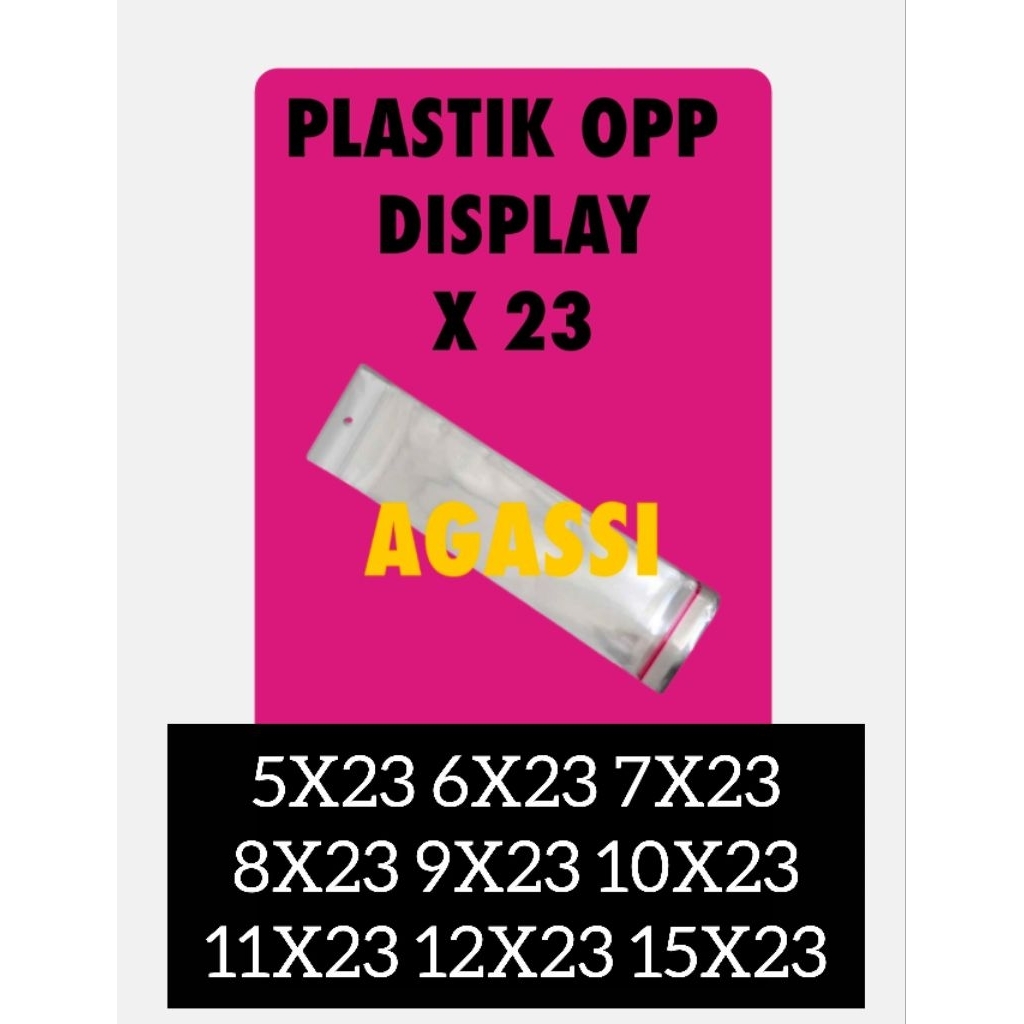 Plastik Opp Gantung 5x23 6x23 7x23 8x23 9x23 10x23 11x23 12x23 15x23 - Plastik Opp Lubang 5 x 23 / 6
