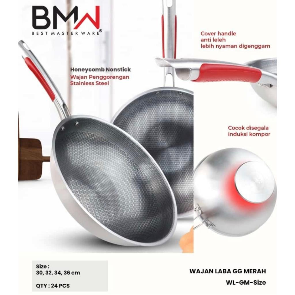 Wajan Laba Classic Stainless Gg Merah WL-GM BMW