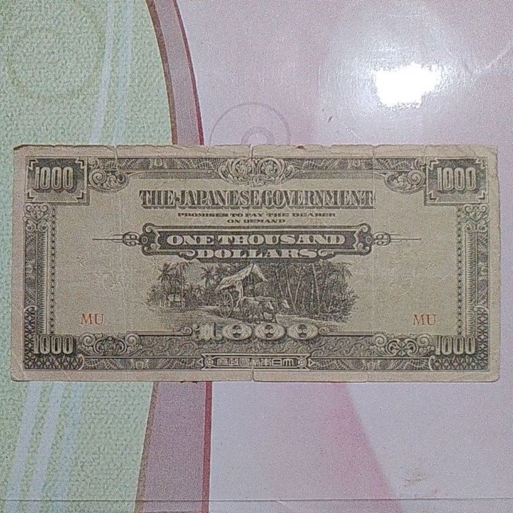 Uang JIM Pendudukan Jepang di Malaya 1000 Dollar 1942 fine