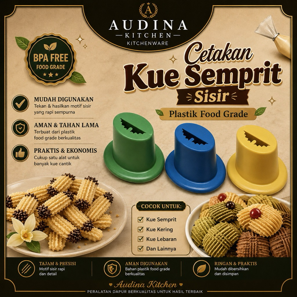 Cetakan Kue Semprit Sisir Motif Rapi | Cetakan Kue Kering Lebaran | Alat Cetak Kue Semprit Plastik |