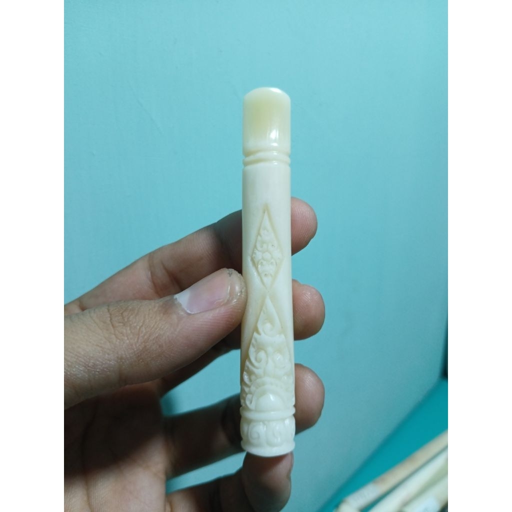 pipa once tulang sapi, ukiran ornamen bali, unik dan menarik