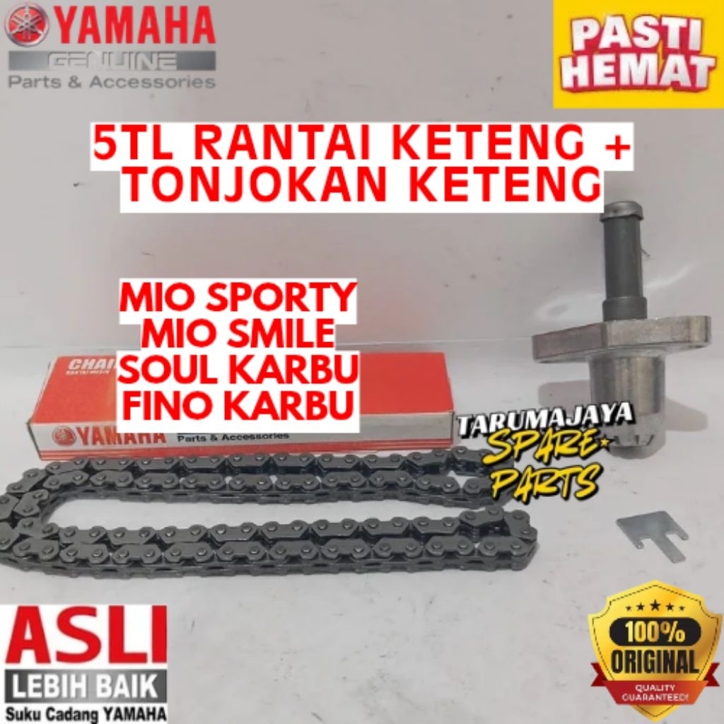 RANTAI KETENG + TONJOKAN KETENG ORIGINAL YAMAHA KODE 5TL, RANTAI KETENG + TONJOKAN KETENG MIO SPORTY