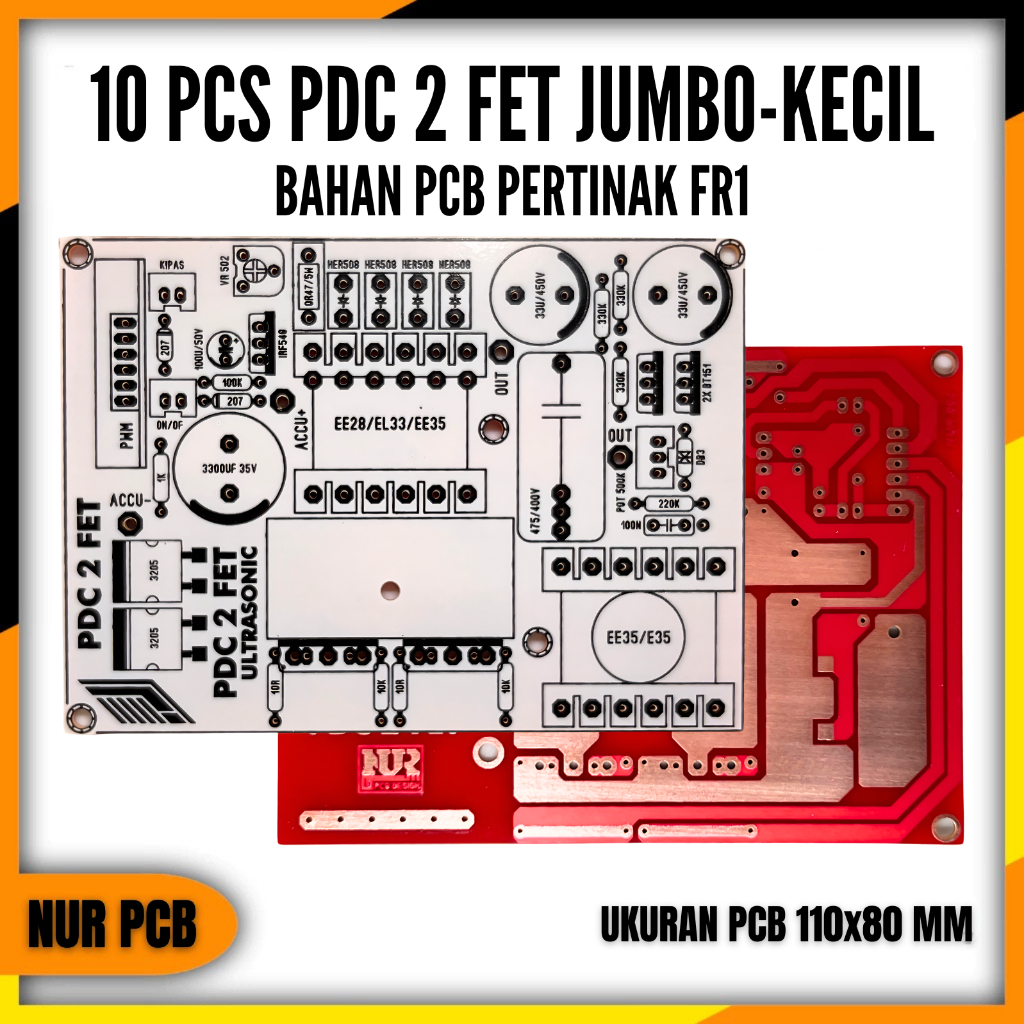 PCB PDC 2 FET Jumbo 12V Auto Fan Protector Bonus PWM KA3525 10 PCS 11x8cm 10PCS-PDC-005