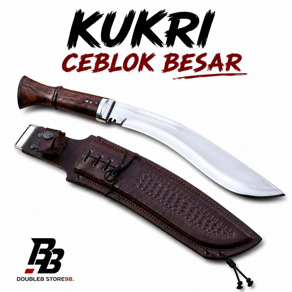 KUKRI CEBLOK BAJA PER SARUNG KULIT SAPI