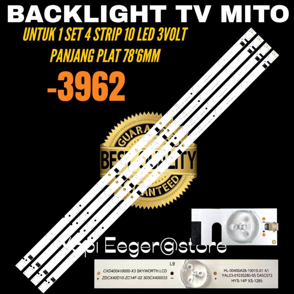 BACKLIGHT TV LED MITO 40 INCH TIPE 3962 BACKLIGHT TV MITO 40 INCH