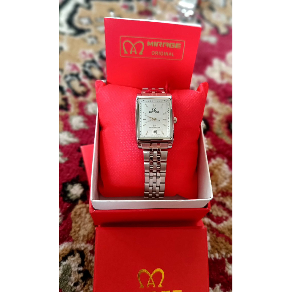 Jam Tangan Pria Mirage Analog Kasual Segi Klasik Kasual Formal Original 8667 M