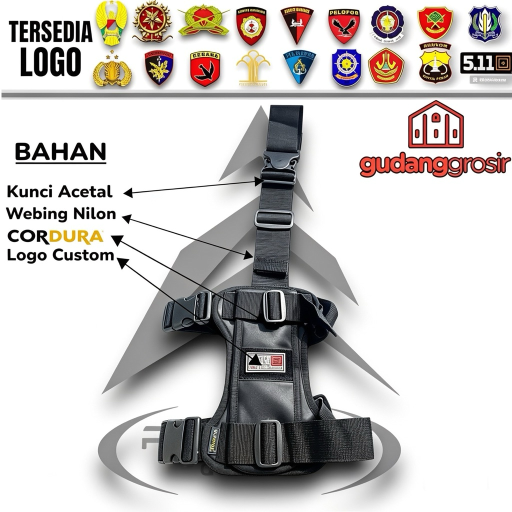 Tempat sangkur | LOGO CUSTOM | Sarung sangkur di paha | Tactical