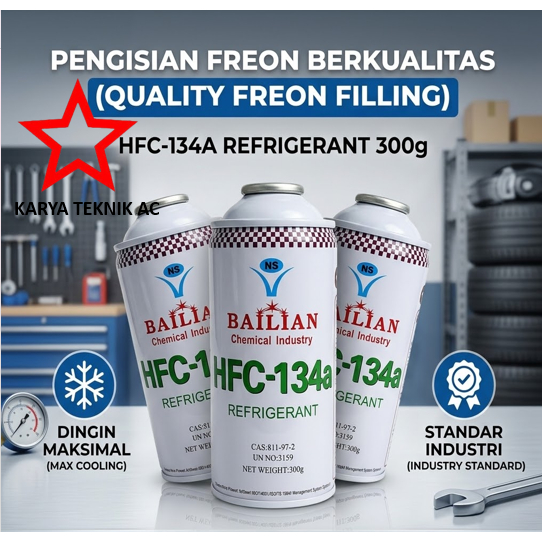 REFRIGERANT KALENG BAILIAN HFC-134A DAN NIS 134 A