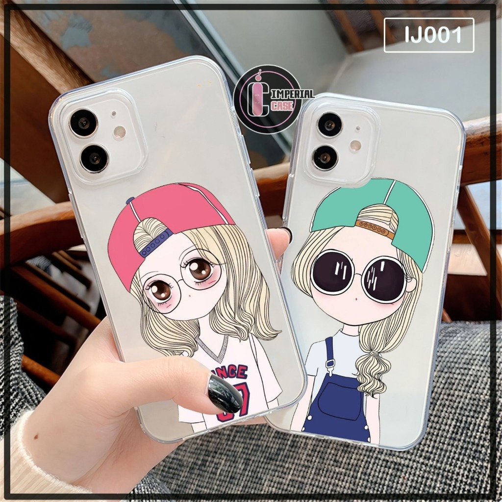 Custom Case Request Foto Sendiri Couple Pacar Clear Case Transparant Casing Hp IM0244