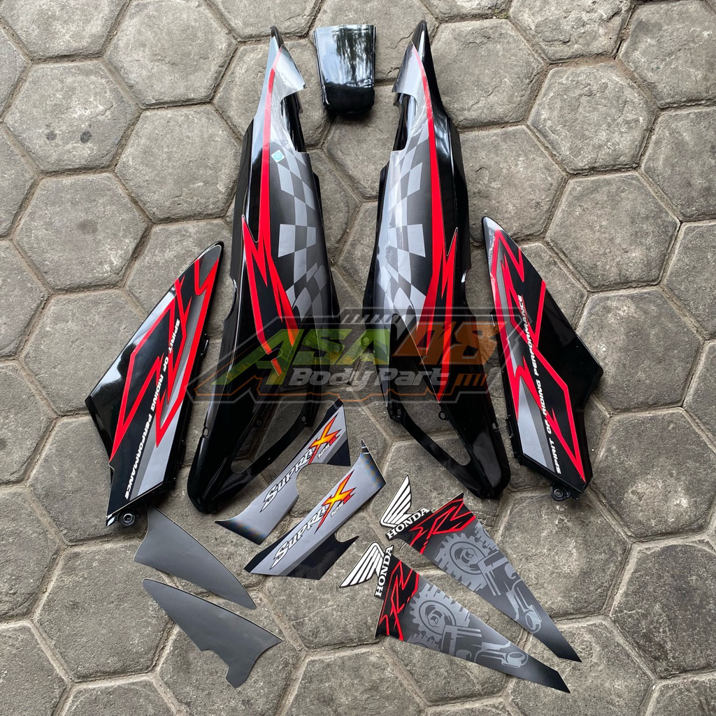 Cover body samping Honda Supra X 125 R batman lama set stripping 2008 2009 bodi belakang kanan kiri 