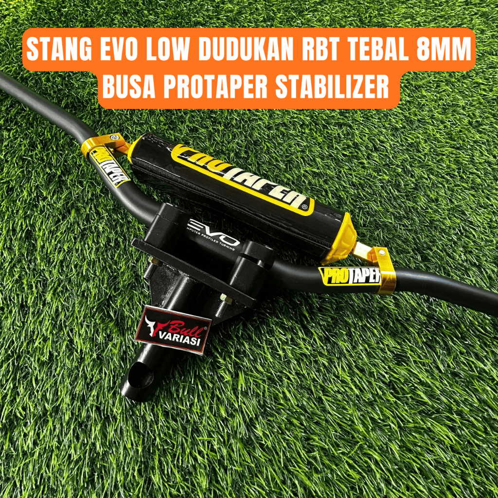 Stang Evo Low Protaper Stabiliser Plus Dudukan RBT Tebal 8mm Raiser Cnc Untuk Honda Dan Yamaha