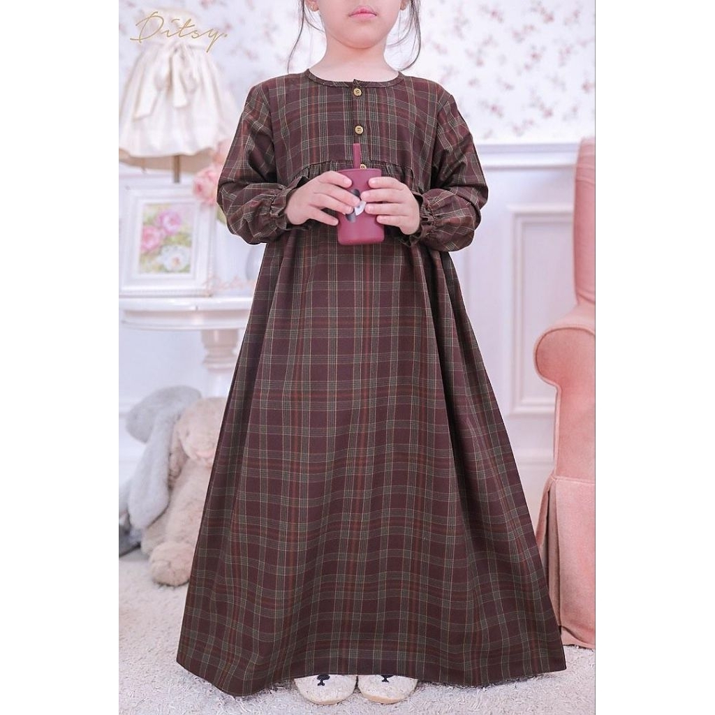 Gamis Anak Ditsy Little Keelan Deep Maroon