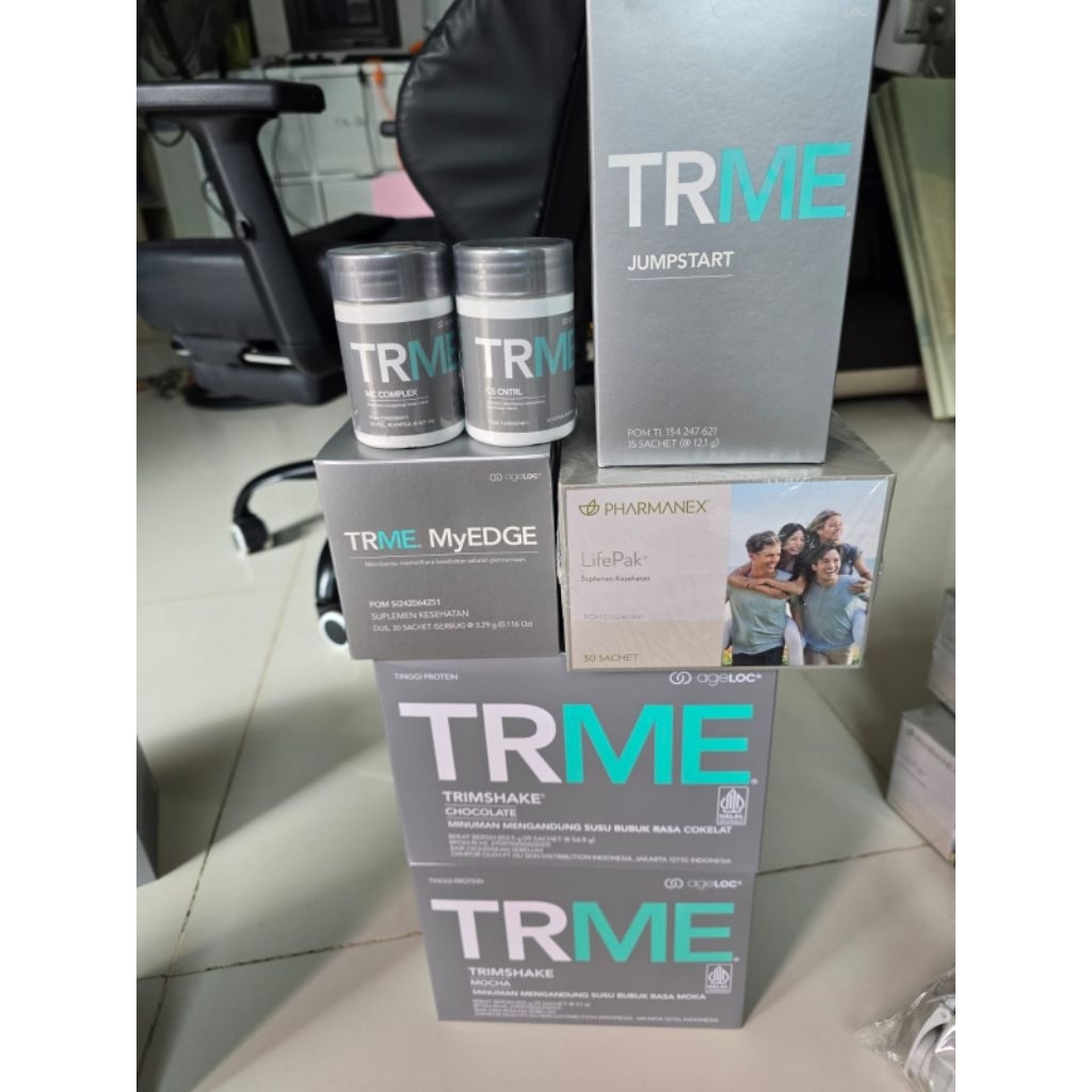 TRME 1 bulan lengkap js bs mix rasa  tr90 tws V2 suplemen diet agelok nu. skin original