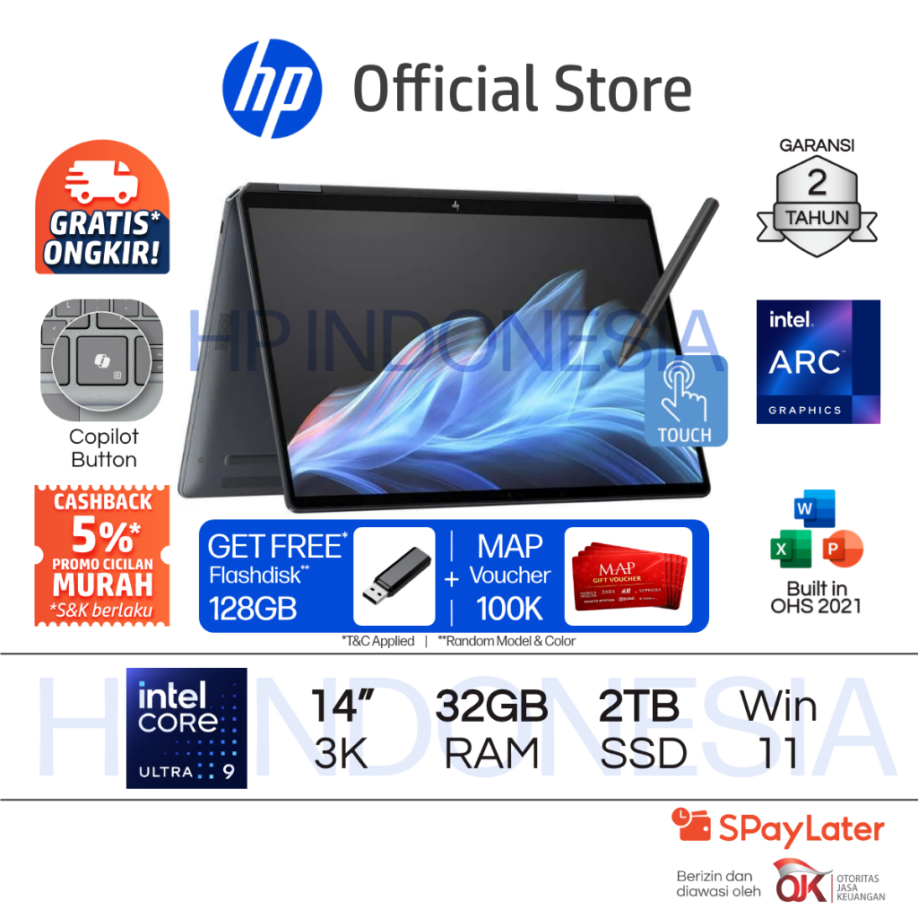 Laptop HP Spectre x360 - OmniBook Ultra Flip 14 [NEW] Intel Core Ultra 9 Arc 32GB RAM 2TB SSD Touchs