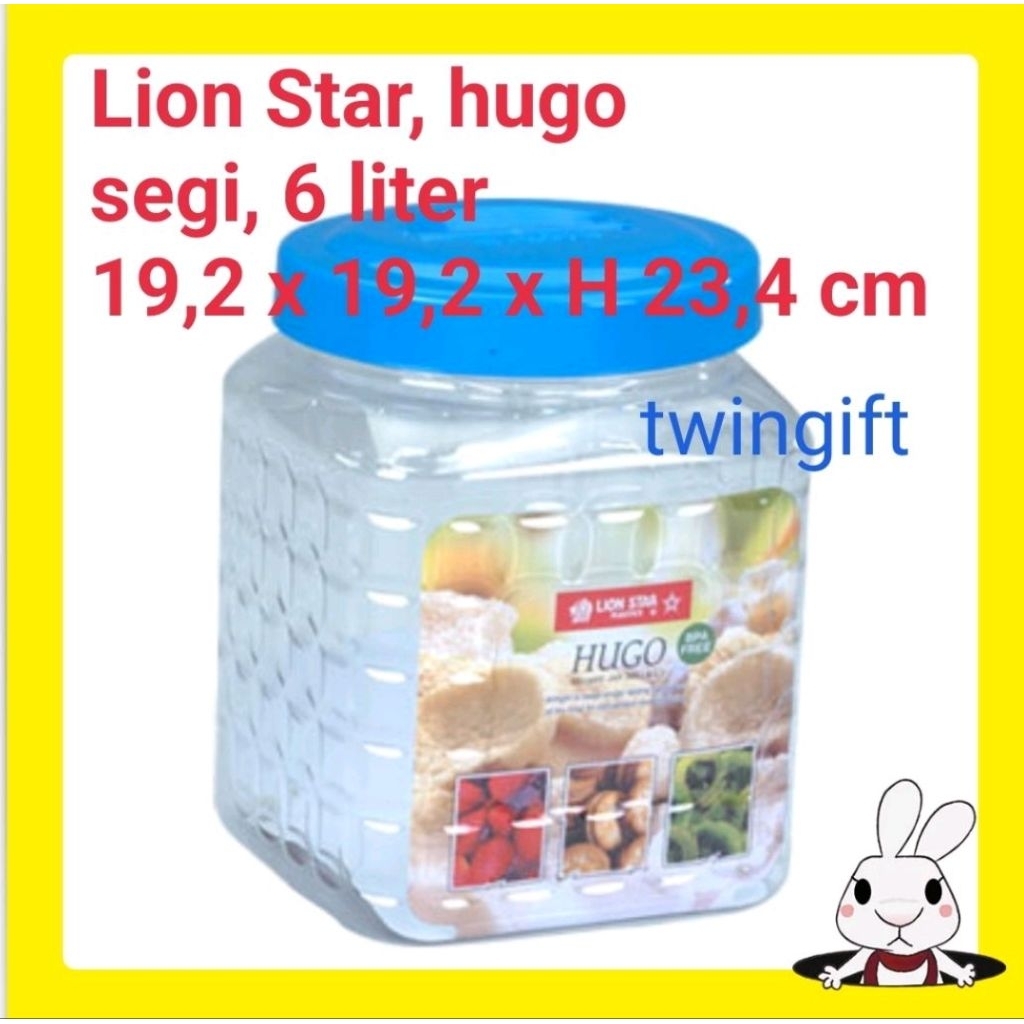 Toples Plastik Kotak, Lion Star-Hugo, 6 Liter