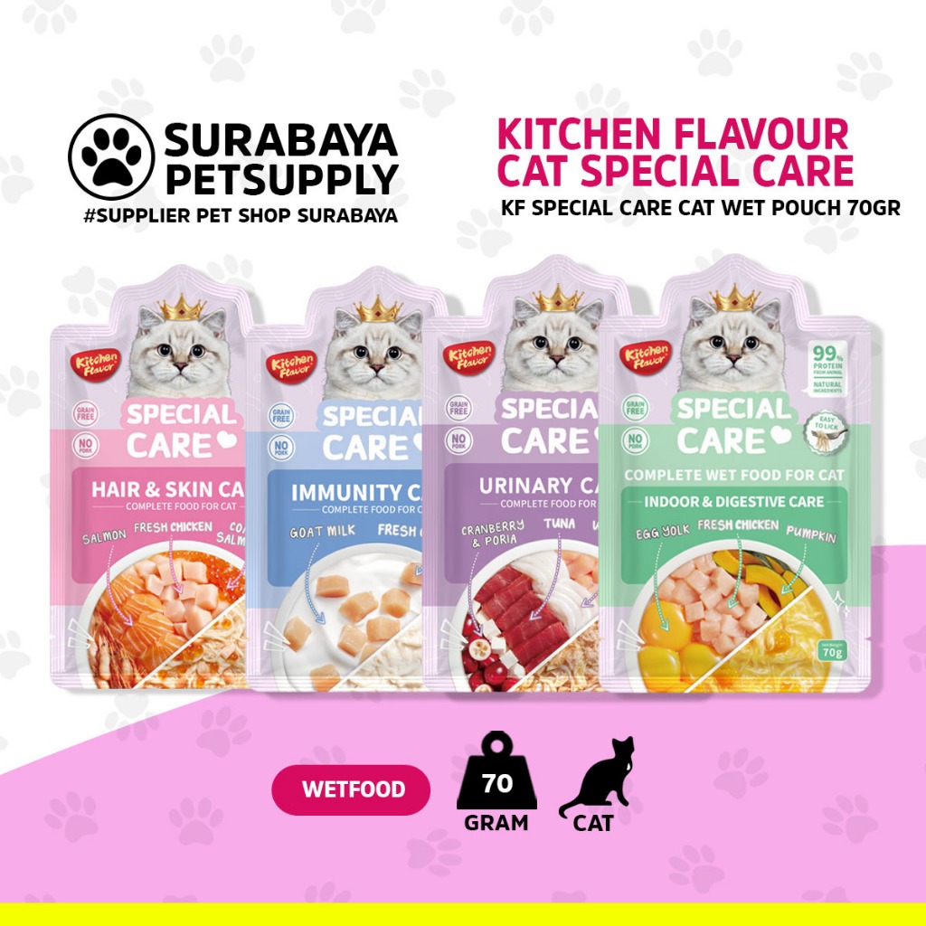 [1 PCS] Kitchen Flavour Cat Special Care Pouch 70gr Wetfood KF Sachet Makanan Basah Special Care - H