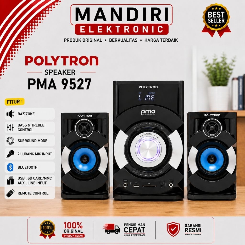 POLYTRON SPEAKER BLUETOOTH PMA 9527 Bluetooth Karaoke