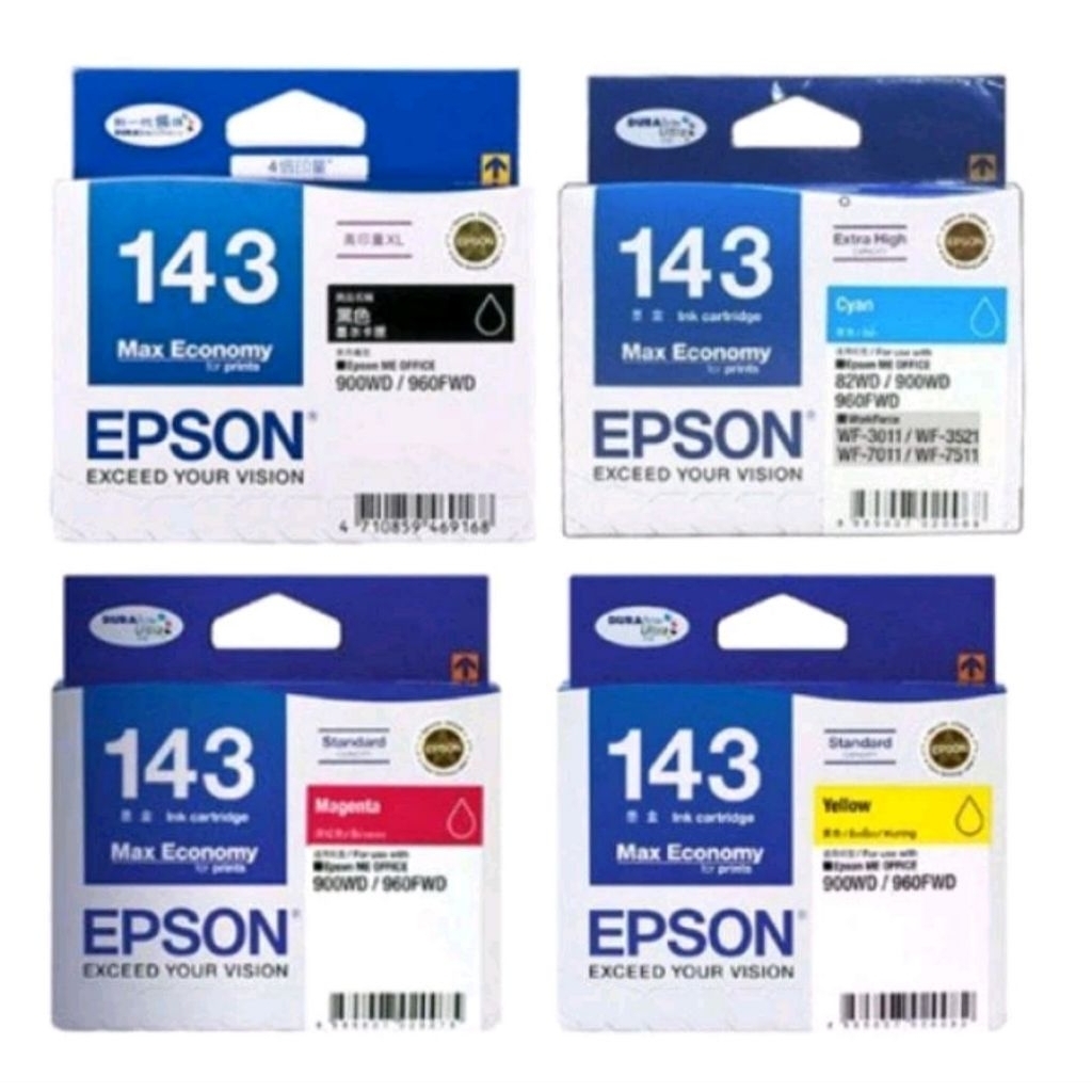Epson 143 T143 Cartridge Tinta Original Printer WF-7511 WF7011 WF-3521 WF7511 WF3521 ME-900WD 960FWD