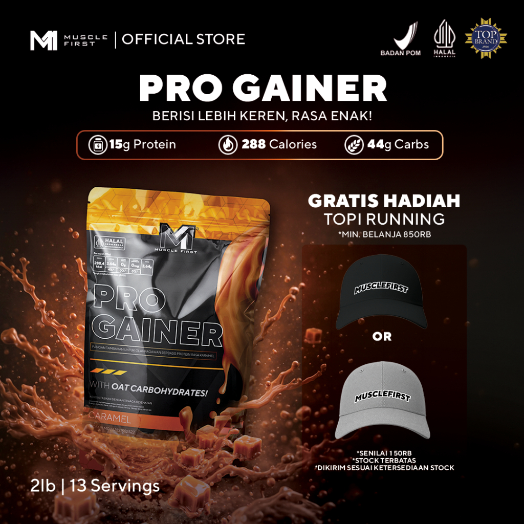 MUSCLE FIRST Pro Gainer 2lbs/900gr - Mass Gainer Penambah Berat Badan