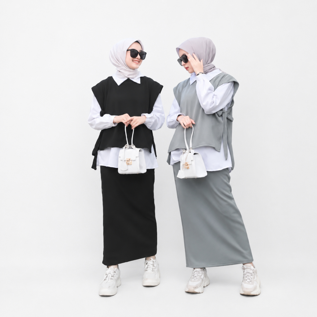 SETELAN ROK RAJUT + ROMPI TALI / SETELAN ROK RAJUT / ROK SPAN RAJUT / SETELAN KOREAN STYLE