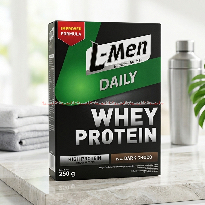 L-Men Daily 250gr Whey Protein Rasa Dark Choco High Protein Susu Lmen Konsumsi Sehari hari Coklat Su