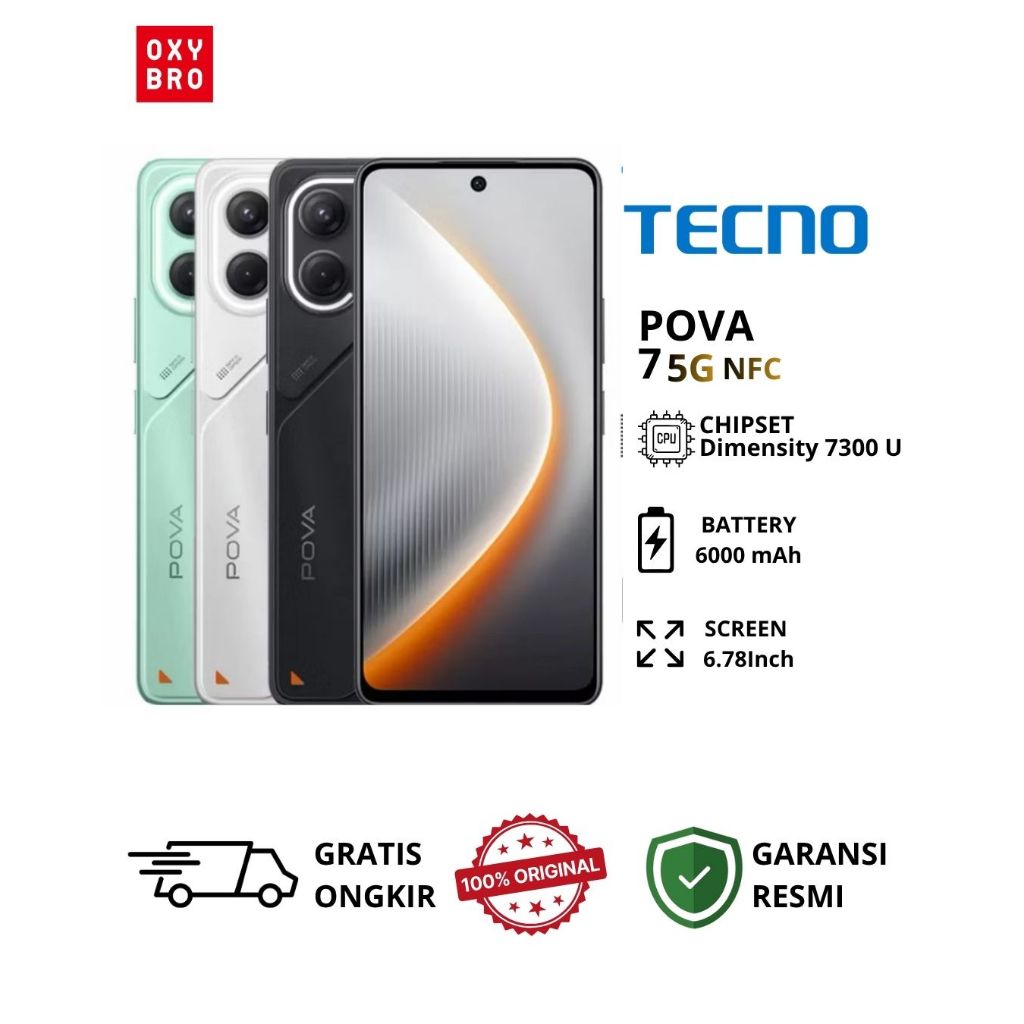 Tecno Pova 7 5G [8GB+256GB] - Garansi Resmi 1 Tahun